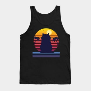 Retro Cat Life at the beach Tank Top